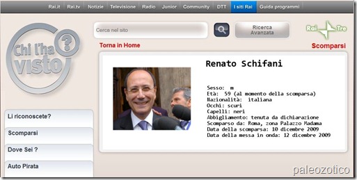 Chi l'ha visto- Schifani